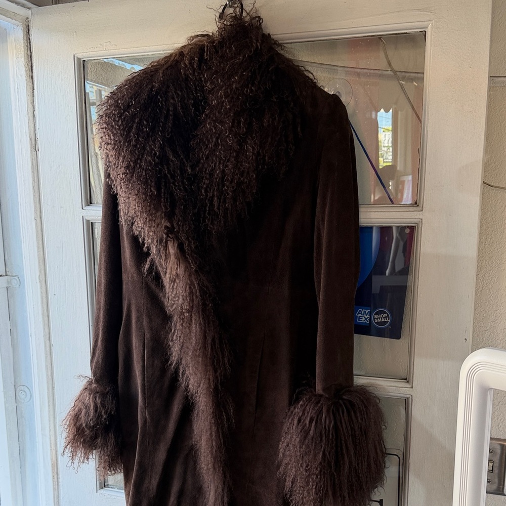 Luxurious Brown Fur-Trimmed Women's Coat
